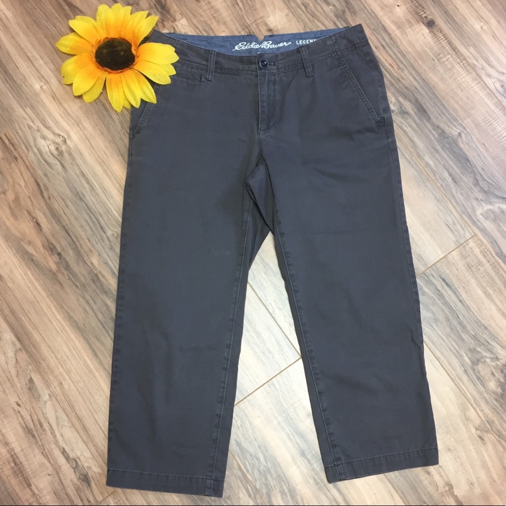 Eddie Bauer Gray Cropped Pants Legendwash Size 6